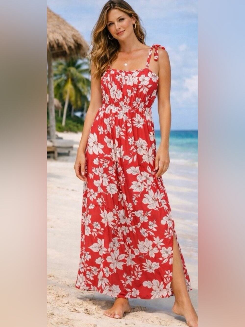 Social Standard by Sanctuary Coral Hawaiian Maxi Sundress